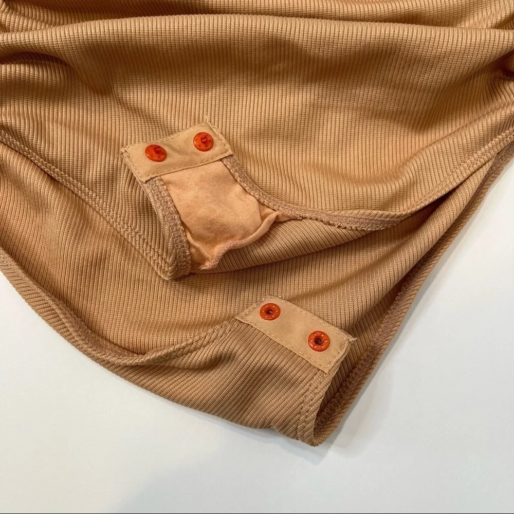 Free People On Your Side Nude tan Bodysuit Size Small